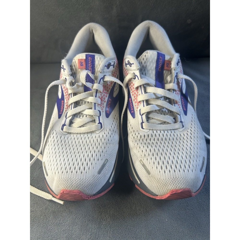 Brooks Ghost 14 Women's Size 7 B Medium Running Shoes White Purple Pink